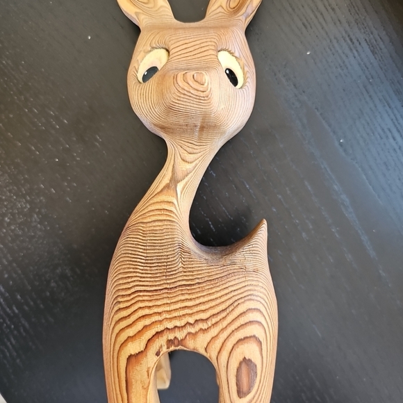 Vintage Tiki Deer Fig MCM Witco Style Lounge Art Decor Danish Modern Accent 9” - Picture 11 of 15